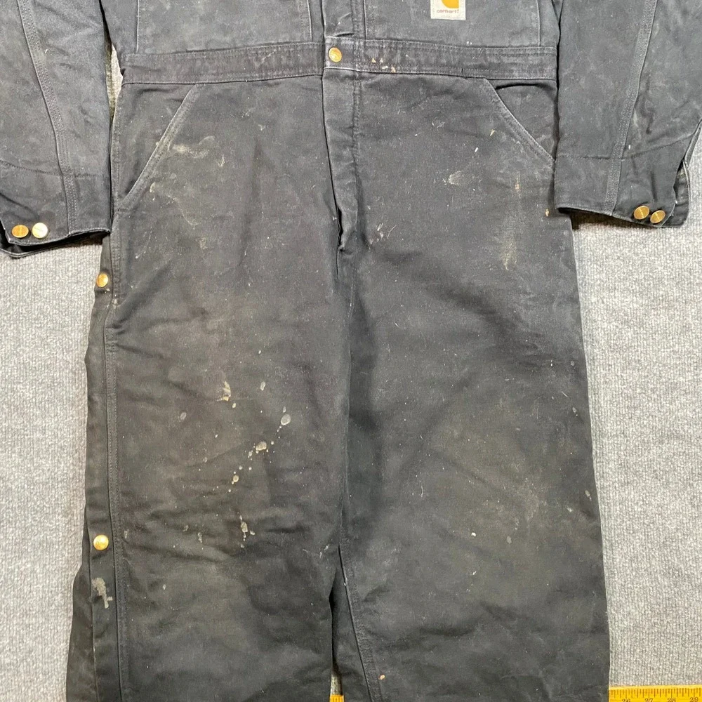 Carhartt X01 BLK Arctic Quilt Lined Coveralls Black Duck Canvas Mens 44 Regular